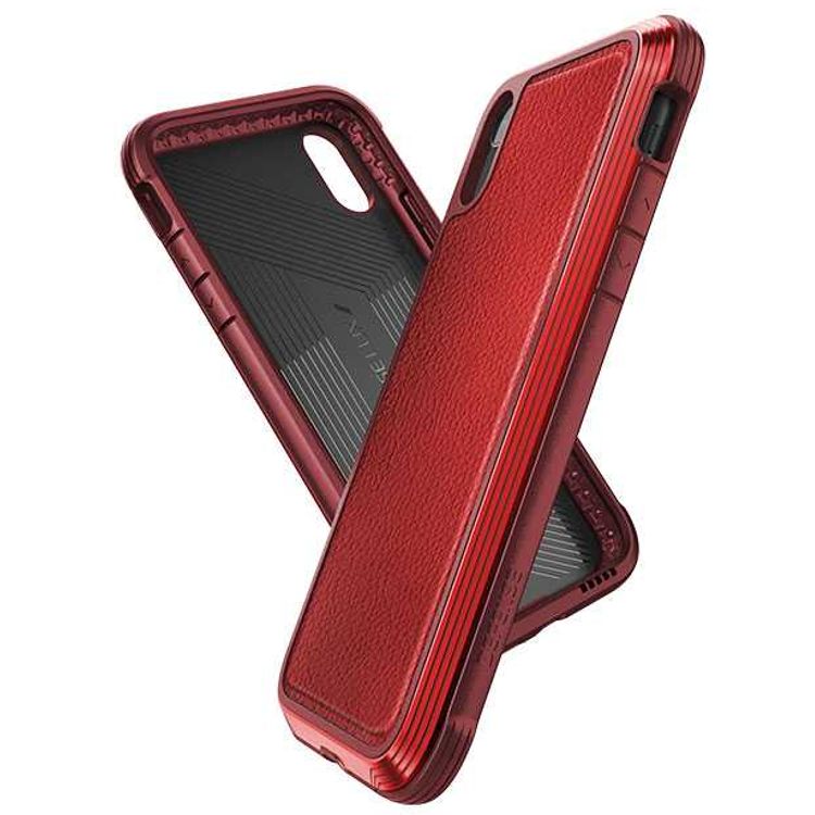 X-Doria Defense Lux Phone Case Compatible for iPhone Xr (6.1") Suitable with Wireless Charging - Red Leather