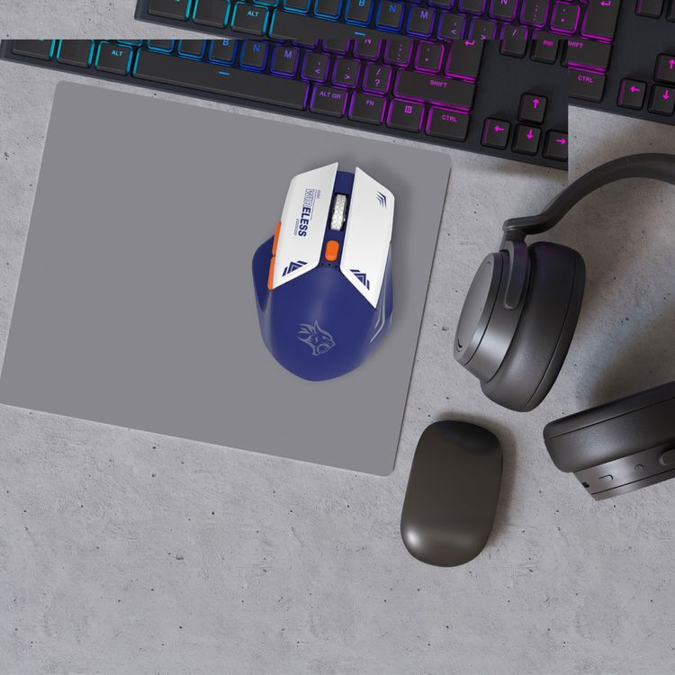 Porodo Gaming Wireless Mouse, 3 Levels DPI, 10m Wireless Range, Power Saving Technology, Mac & Windows Compatible - Blue