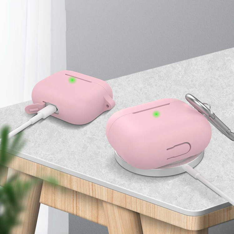 AhaStyle Full Cover Premium Silicone Keychain Portable Case Compatible for AirPods 3, Anti-Scratch, Drop Shock Protection, Easy to Install, Front LED Visible Cover with Carabiner