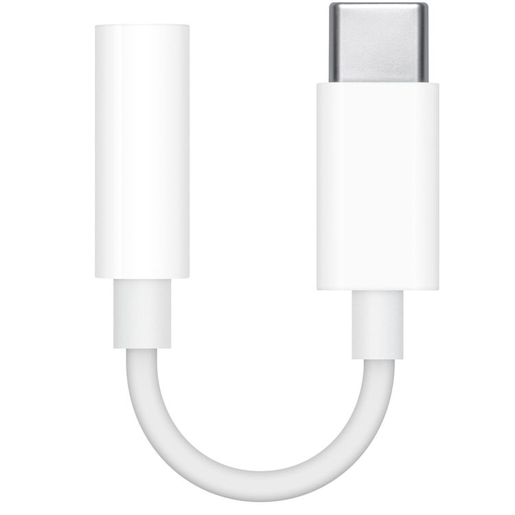 Apple USB-C to Headphone Jack Adapter, USB-C To Headphone Jack, Easy Connect - White
