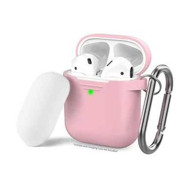 AhaStyle Keychain Version Two Toned Silicone Case with Anti-Lost Ring Compatible for AirPods 1/2 Generation, Scratch Resistant, Drop Resistant