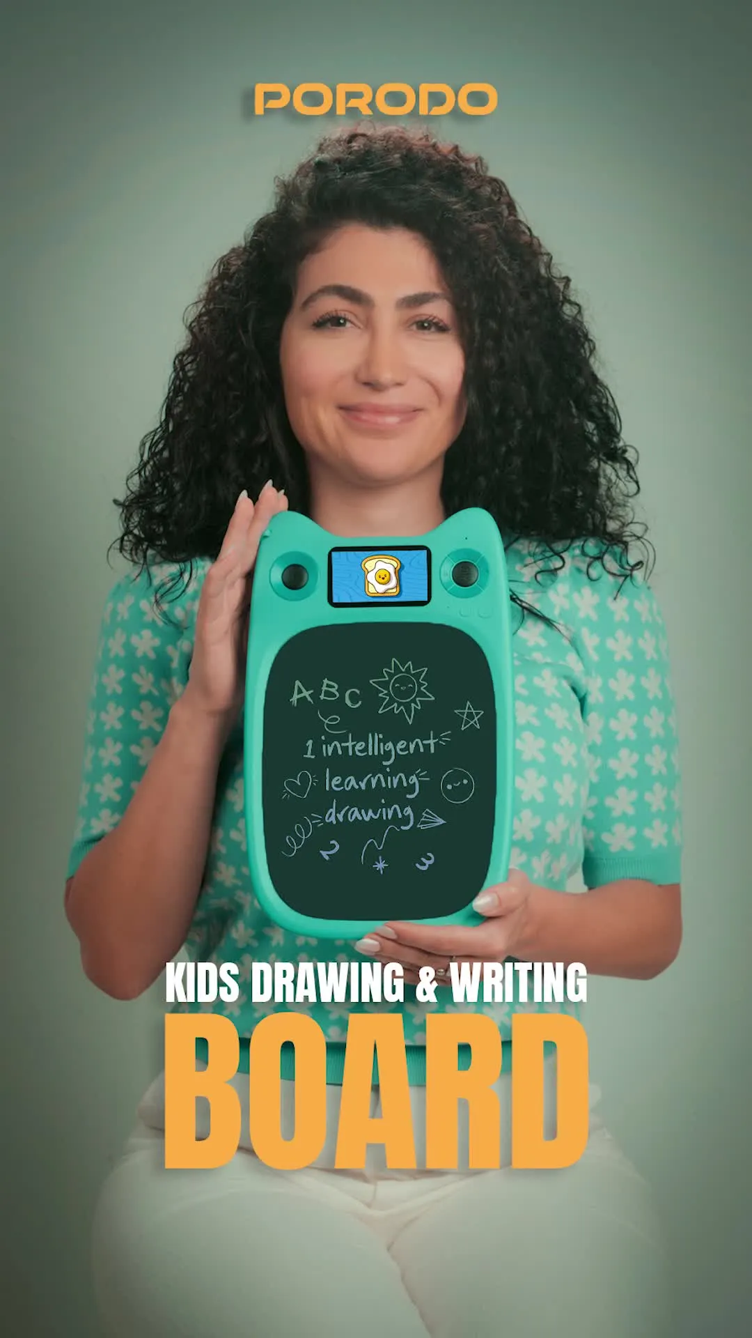 Porodo Kids Drawing & Writing with Board 95 Guided Drawings, 3.0" IPS Display, 1080P Video Recording, 1200mAh Battery Capacity - Blue