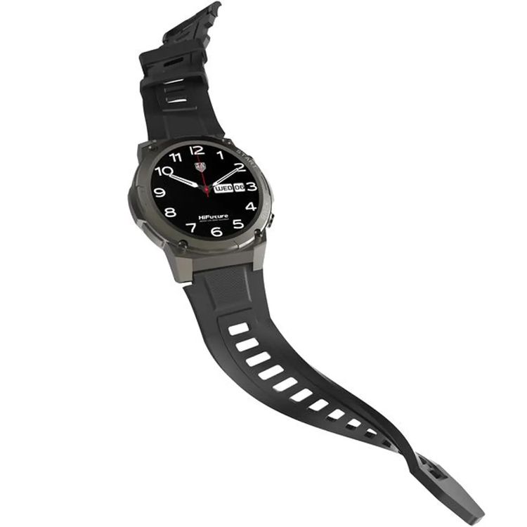 HiFuture FutureGo Mix 2 Smart Watch with Always-On Display, Bluetooth Version 5.3, Up to 12 Days Battery Life, 1.43" AMOLED Display, Fourth Gen Sensor, Responsive Touch Interface, Metallic Frame, Quick Pairing - Black