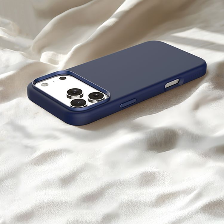 Levelo Iris MagSafe Liquid Silicone Case for iPhone 17 Pro Max, Strong Magnets, Drop-Tested, Aluminum Alloy Frame for Camera & Buttons, Shock-Resistant Bumper, Premium Silicone Grip - Dark Blue