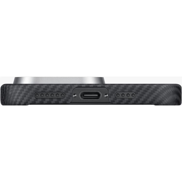 Pitaka Ultra Slim Case for iPhone 16 Pro, Compatible with MagSafe, 3D Grip Textured, Raised Camera Lip - Black / Gray