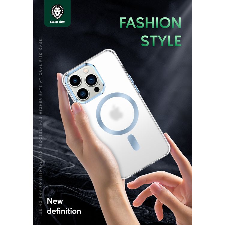 Green Matt Magsafe 2 IMD Anti-Scratch Case 13 Pro Max - Blue