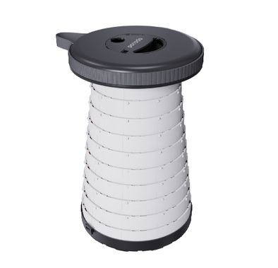 Porodo Camping Telescopic LED (White/Yellow) Stool - Black