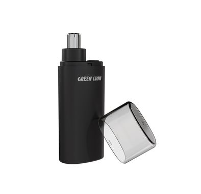 Green Lion Nose Pro Nose & Ear Trimmer with 2 Speed Settings, 360° Rotating Head, Detachable Cutter, 150mAh Battery, 100 Minutes Working Time & 90 Minutes Charging Time, Safety Protection - Black