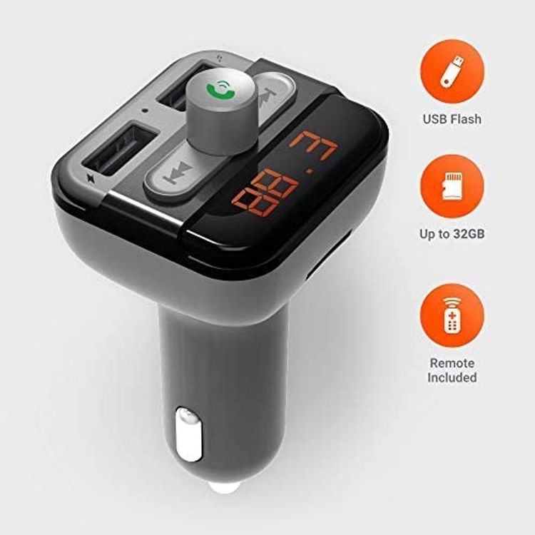 Porodo Wireless Hands-Free Car Kit With Built-In FM Transmitter 3.4AMP (15W)