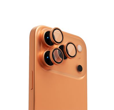 Levelo LucentTrio Camera Lens Protector with 99%  Transmittance for iPhone 17 Pro / 17 Pro Max, Anti-Fingerprint, Anti-Scratch, Double-Sided AR Glass, Oleophobic Coating, Multi-Layer Protection, Strong Adhesive - Titanium Orange
