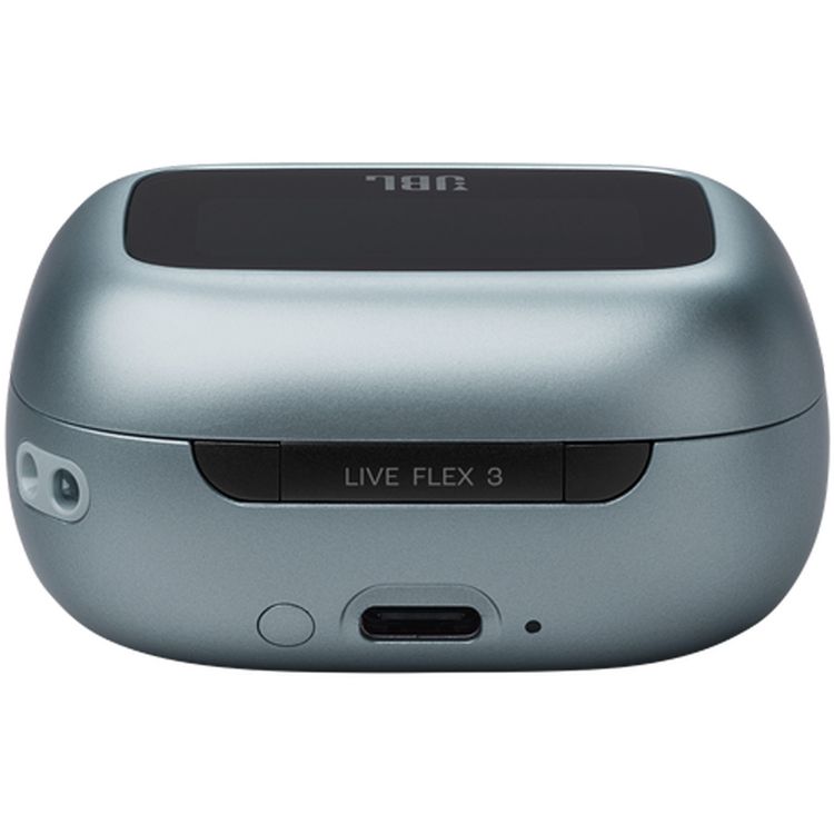 JBL Live Flex3 True Wireless Earbuds with Display, 50 Hours Battery Life, Adaptive Noise Cancelling, Multi-Point Connection, Water and Dust Resistant, 6 Microphones, JBL Spatial Sound - Blue