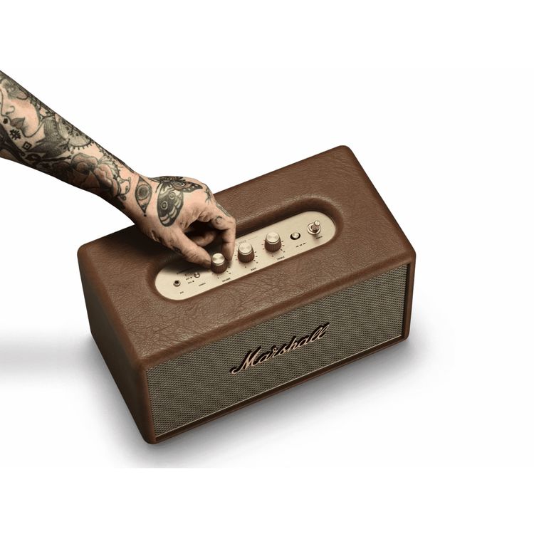 Marshall Stanmore III Wireless Portable Stereo Bluetooth Speaker, 10m Bluetooth Range, Bluetooth Version 5.2, Iconic Marshall Styling, High-quality Materials, Dynamic Loudness - Brown