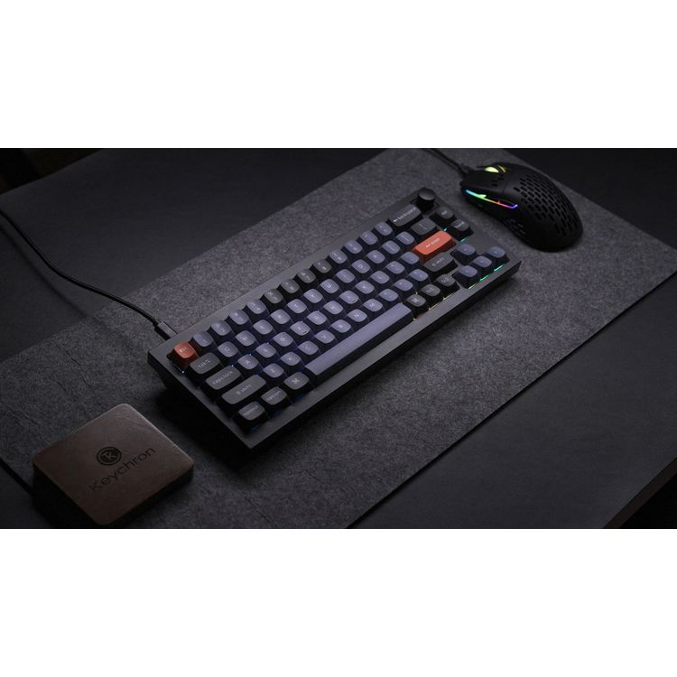 Keychron Q2 QMK Gateron G-PRO Mechanical Keyboard with RGB, Brown Switch and Custom Hot-swappable | Ergonomic Design Gaming Keyboard - Carbon Black