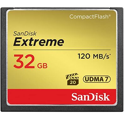 Sandisk Extreme 32 GB UDMA7 Card - SDCFXSB-032G-G46 - Gold