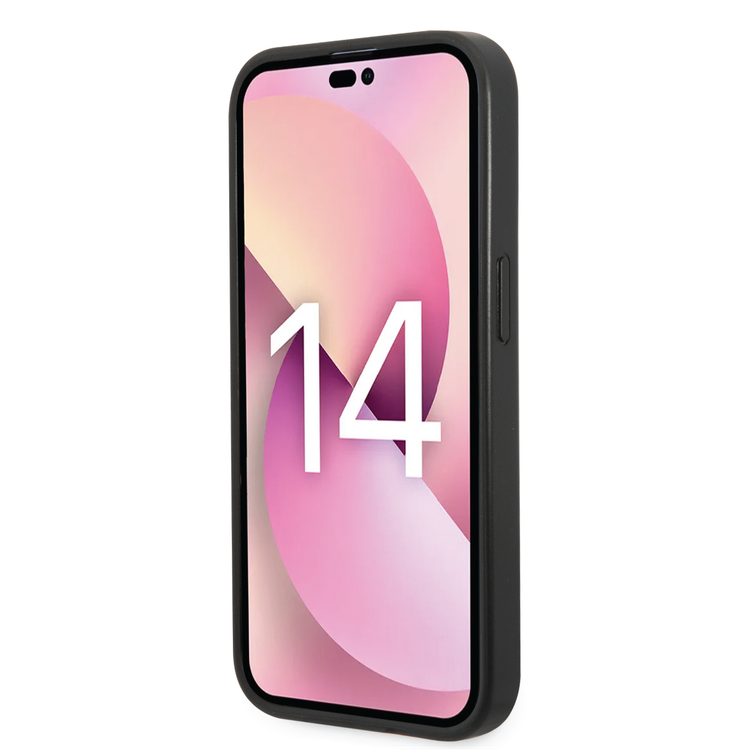 Lacoste Hard Case Iconic Petit Pique PU Woven Logo Estragon Compatible with iPhone 14 - Black