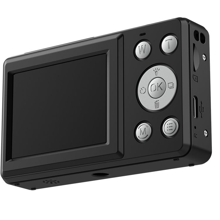 Porodo Dual-Screen Digital Camera with 18X Digital Zoom, Auto-Focus, Dual-Screen Display, 75° Wide View Angle, 4K Ultra HD - Black 