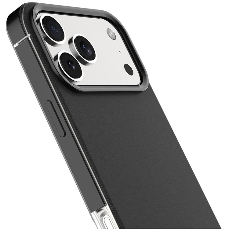 Levelo Mia MagSafe Hybrid Case for iPhone 17 Pro, N52 Strong Magnets, Matte Silicone Texture Material, Frosted Clear Design, 1.5m Drop Tested, Aluminum Alloy Frame for Camera & Edges, Non-Slip Texture, Comfortable Grip, Shock-Resistant Bumper - Phantom Black