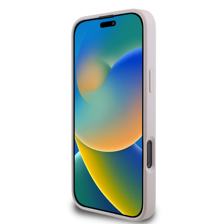 جراب Guess Peony الصلب لهاتف iPhone 16 Pro بتصميم نحيف وخفيف الوزن، ومواد متينة للغاية، وقبضة مريحة، وحماية من السقوط - وردي
