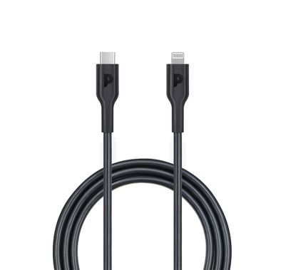 Powerology Type-C to Lightning Cable PD 20W, 1.2m, Fast Data Sync and Charge, Universal Compatibility, More Than 5000 Bends Life Span - Black