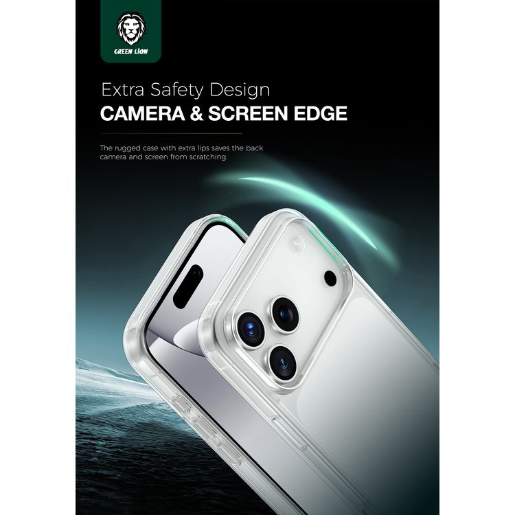 Green Lion Crystal Clear Case for iPhone 17 Pro, Crystal Clarity, Anti-Scratch, Anti-Yellowing, Precise Cutouts, Drop Protection, Anti-Microbial Protection - Clear