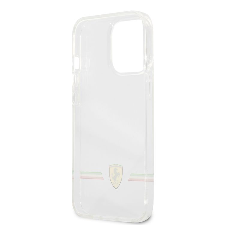 CG MOBILE Ferrari Transparent Case Italia Wings Print Logo Compatible for iPhone 13 Pro Max (6.7") Scratches Resistant, Easy Access to All Ports