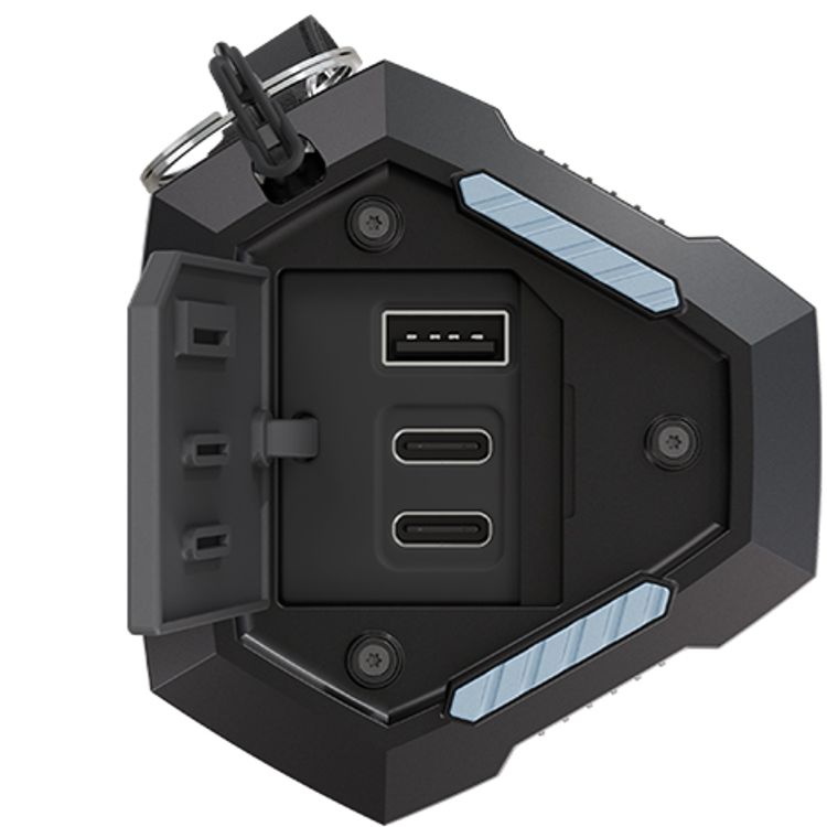 Powerology Torchpower 20000mAh Power Bank with 3 Flashlight Modes, 100 Lumens Brightness Level, PD 100W, QC3.0, Dual Type-C & USB-A Ports, Powerful Laptop Charging, Fast Charging Supports, Universal Compatibility - Black