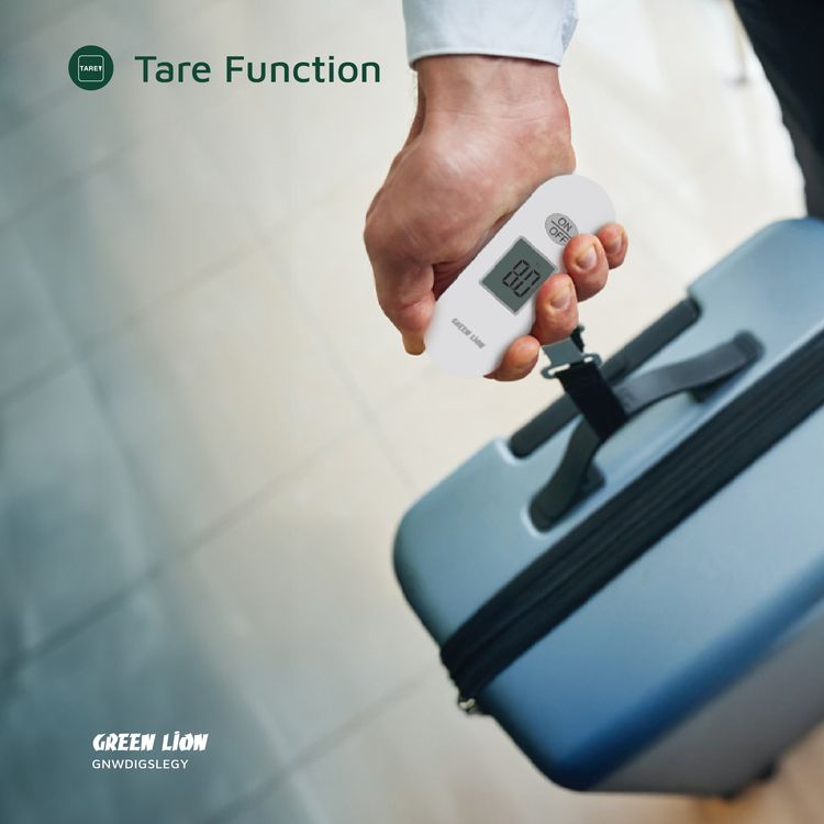 Green Lion Weight Mate Digital Luggage Scale with Overload & Low Battery Indicator, 60s Auto Shut Off, Tare Function, Digital Display, 40kg Capacity & 100g Division - Gray