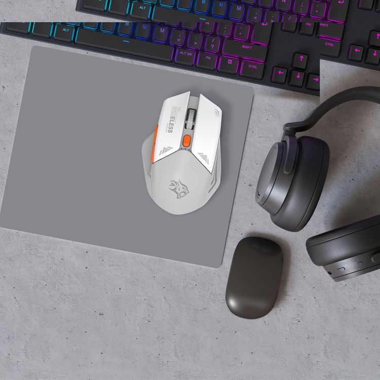 Porodo Gaming Wireless Mouse, 3 Levels DPI, 10m Wireless Range, Power Saving Technology, Mac & Windows Compatible - Gray