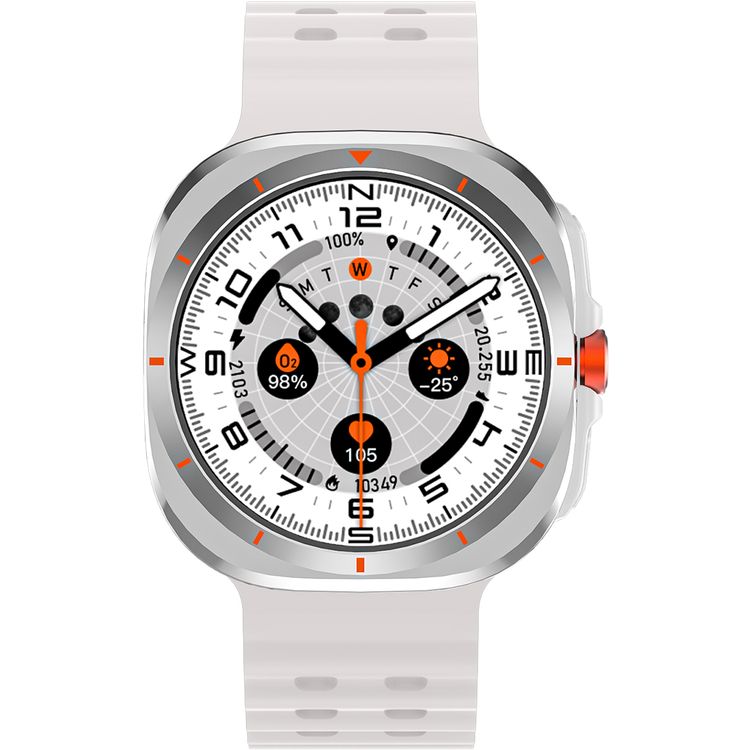 Green Lion Strive Smart Watch with 1.52" IPS Display, Bluetooth Version 5.3, IP65 Waterproof, 5 Days Working Time, Health Monitoring, Sport Modes, 150mAh Battery Capacity, Wireless Charging Type, 2-3 Hours Charging Time, LED Torch, Remote Capture - Silver