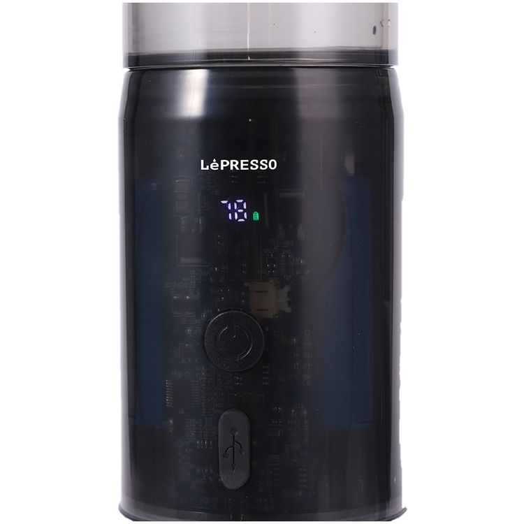 LePresso Portable Mini Espresso Machine, 80mL Water Tank Capacity, Type-C Charging Port, Food Grade Stainless Steel Material - Black