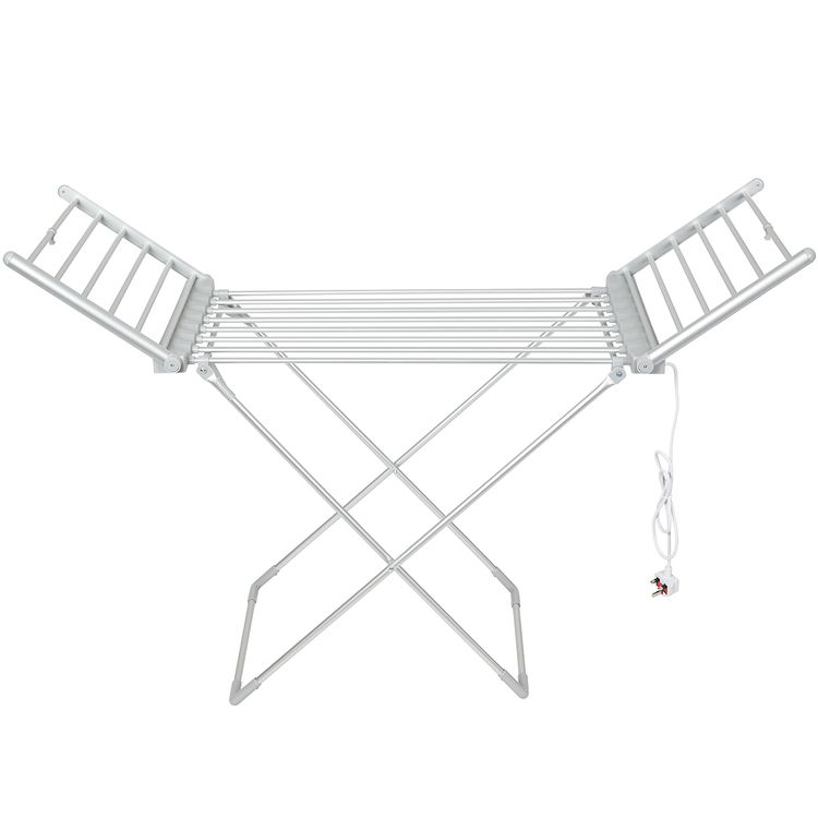 Porodo Lifestyle Electric Heated Indoor Clothes Dryer with 2m UK 3-Pin Plug, 15kg Load Capacity, 20 Heating Tubes, Quick Access Power Switch, 230W Rated Power - Silver