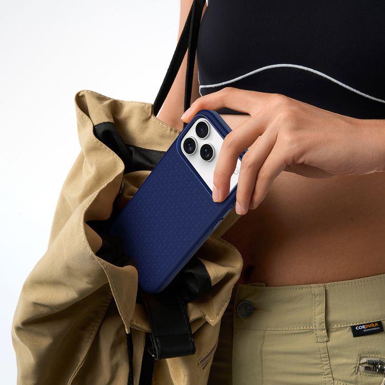 Levelo Fiora MagSafe Liquid Silicone Case for iPhone 17 Pro Max, Strong Magnets, Aluminum Alloy Frame for Camera & Buttons, Shock-Resistant Bumper, Premium Silicone Grip - Dark Blue