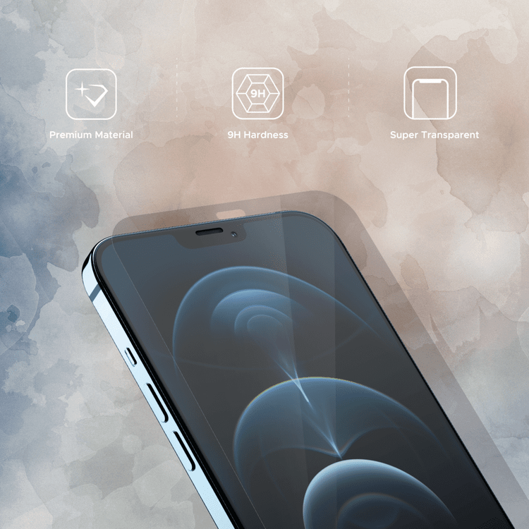 ليبيرتي جارد LGCLR12PM واقي شاشة غطاء كامل  بحواف مستديرة شفافة لهاتف ايفون 12 برو ماكس بوصة ، مضاد للصدمات ومضاد للتأثير- شفاف