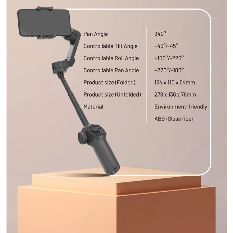 بورودو AI المقتفي Gimbal P9 - أسود