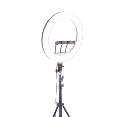 Green Lion GLR-14 LED Ring Light with Adjustable Tripod, 15W Power Consumption, White & Neutral & Warm Lighting Color, USB Control, 360° Rotation - Black