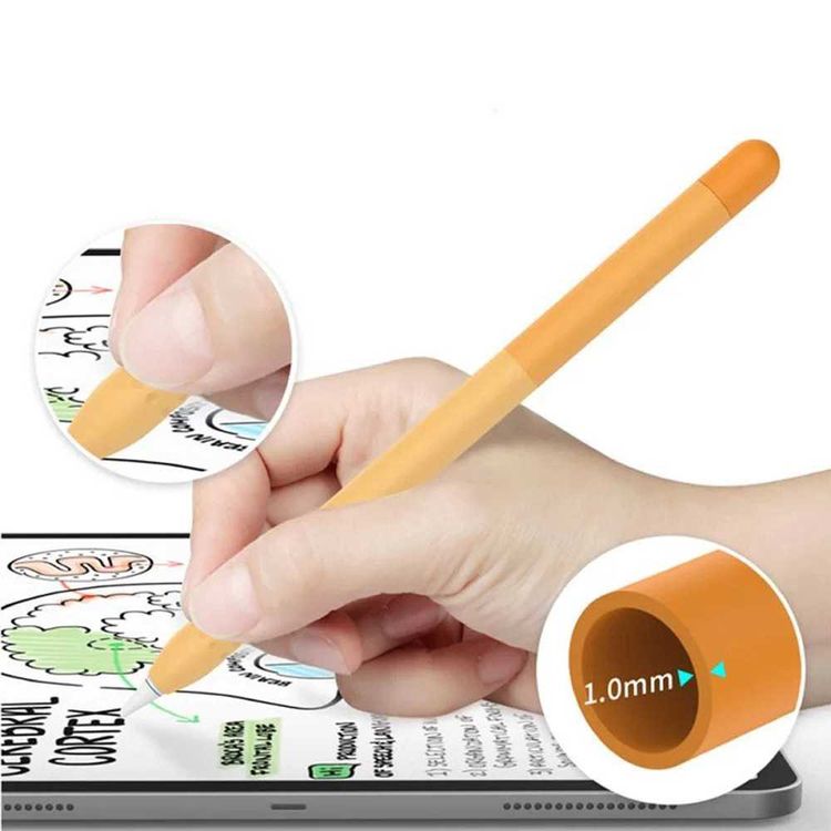 AhaStyle Gradient Colorful Ultra-Thin Sleeve Suitable for Apple Pencil 2nd Gen, Soft Silicone Material, Lightweight, Durable Compatible with all-new Apple Pencil - Orange