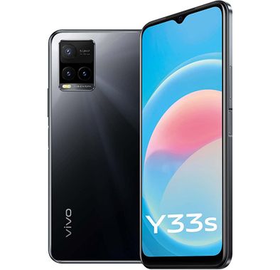 هاتف فيفو Y33s بشريحتين لون أسود عاكس بذاكرة 8 جيجابايت وذاكرة داخلية سعة 128 جيجابايت ويدعم تقنية 4G LTE - أسود
