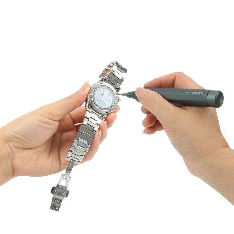 Powerology 22 Bits Screwdriver Set with Internal Storage, Double Ended, Aluminum Alloy Material, Light and Portable - Black