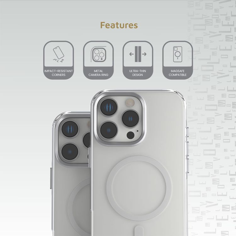 Levelo Allure PC Hard Case for iPhone 16 Pro with Impact-Resistant Corners, ClearView Technology, Metal Camera Ring, High-Quality PC Material, Ultra-Thin Design - Clear