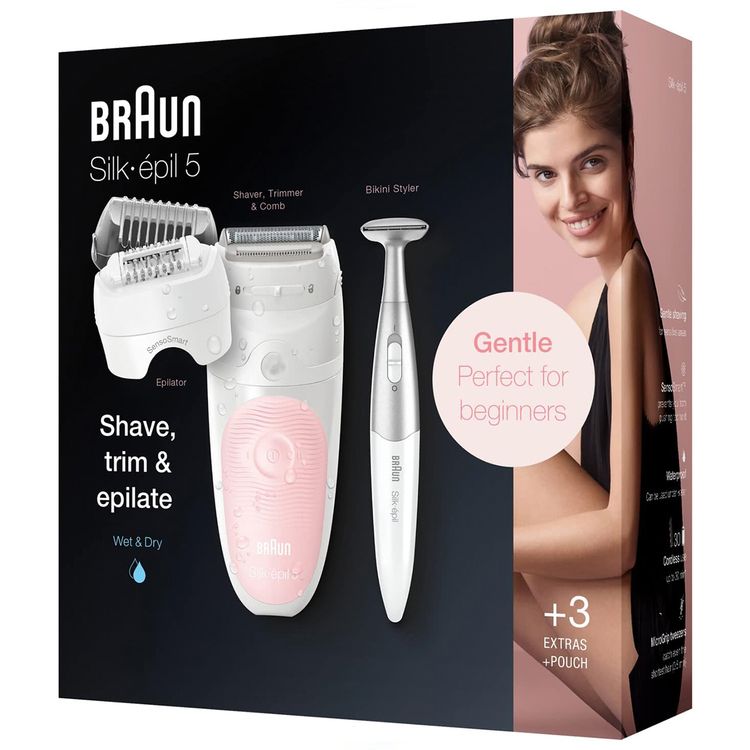 Braun Silk-Epil SES-5820 Wet & Dry Epilator - White / Pink