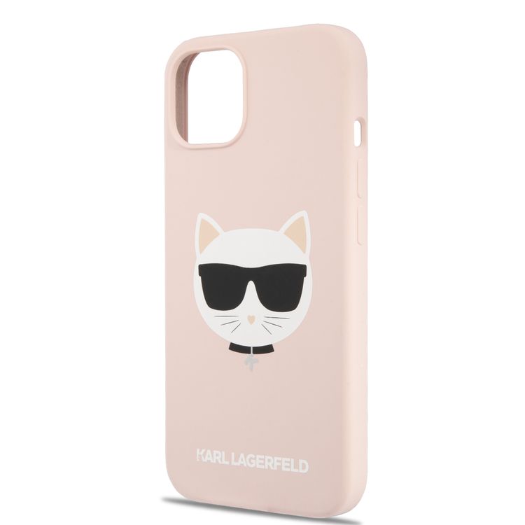 CG MOBILE Karl Lagerfeld Liquid Silicone Case Choupette Head Compatible for iPhone 13 (6.1") Easy Access to All Ports, Anti-Scratch, Shock Absorption