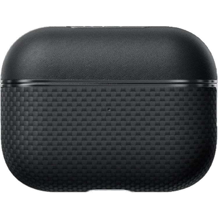 Pitaka Aramid Fiber Magnetic Case for AirPods Pro 1&2 with Magnetic Attachment, MagSafe Compatible, Ultra-Slim Design, Lightweight - Gray / Black