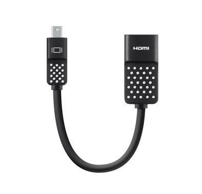 Belkin Mini Display Port to 4K HDMI (Female) Adapter - Audio and Video Adapter from Mini Display port to HDMI, Compatible for MacBook Air, MacBook Pro and Other Mini-DP Enabled Devices – Black