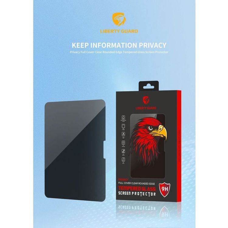 Liberty Guard Privacy Screen Protector for iPad Pro 13" (2024), 9H Hardness, 2.5D Rounded Edges, Nano Electroplating, Dual Sides 28° Visible Angle, Korean Privacy Glue - Black