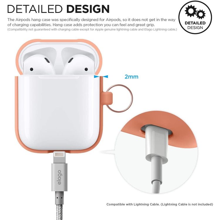 Apple AirPods 1 & 2 Elago Hang Case - Peach