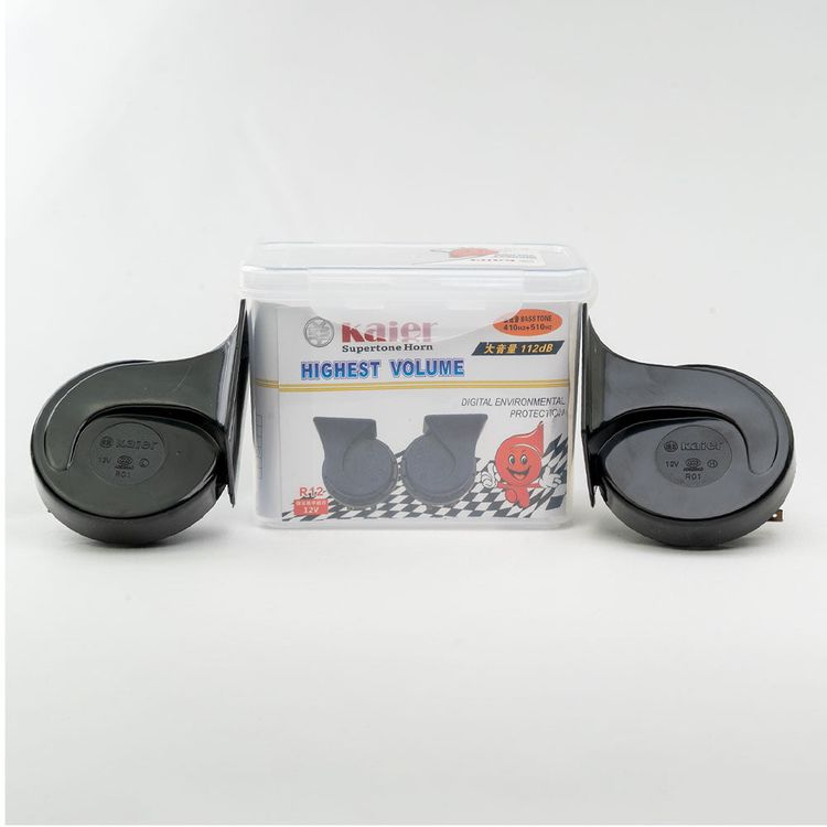 بوق سيارة Kaier R12، 12 فولت، مقاوم للماء، 115 ديسيبل ثنائي النغمة، مضاد للتآكل