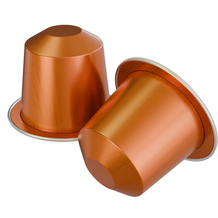 LePresso Aluminum Capsules for Nespresso, Colombia Origin, Fruity Flavor Note, 100% Arabica, Medium Roast Level, 10 Capsules per Pack - Copper