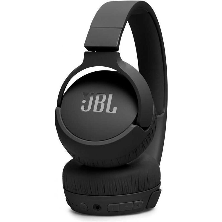 JBL T670 Over-Ear Noise Cancelling Bluetooth Stereo Wireless Headphone, Up to 70Hours Battery Life, Multi-Point Connection, Flat-fold design, Detachable Cable, Audio cable, Speed charge - Black 