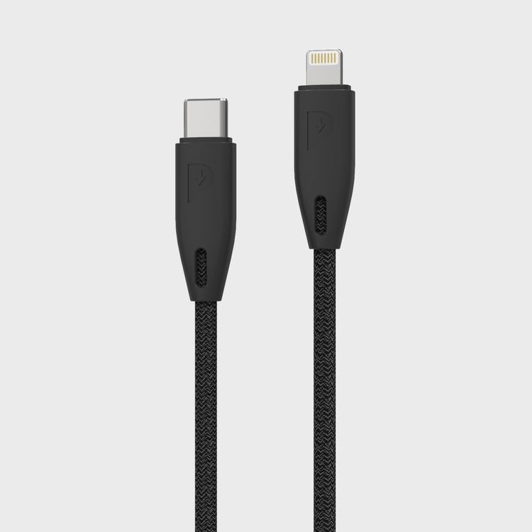 Powerology Fast Charging Cable, [MFi Certified] USB C to Lightning Braided Fast PD Charge 1.2 meter / 4 feet with iPhone 12 Pro Max/12 Mini/12, 11 Pro Max/11 Pro/11, XS Max/XS/XR/X, 8 Plus/8 (Black)
