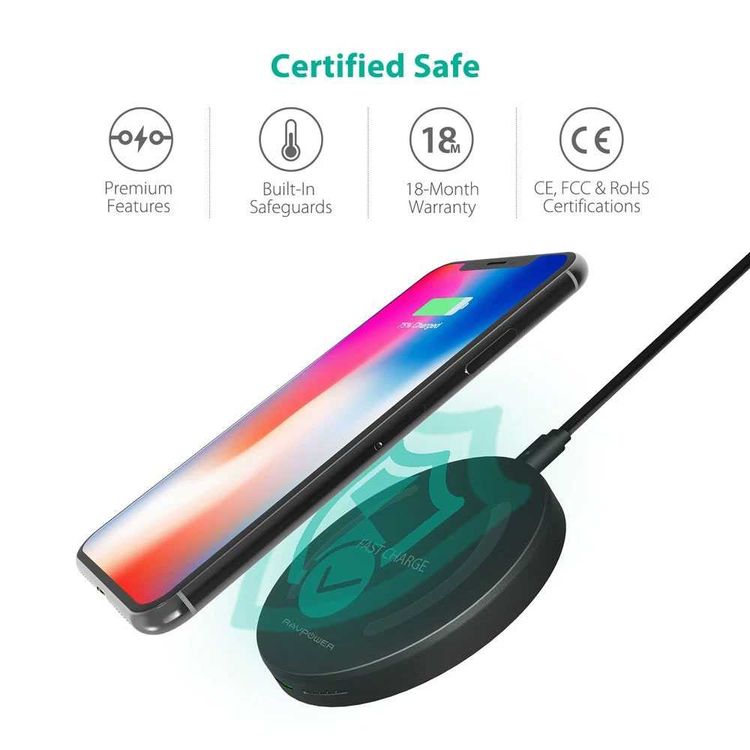 RAVPower RP-PC014-BK(OP) Fast Charge Wireless Charging Pad 10W - Black